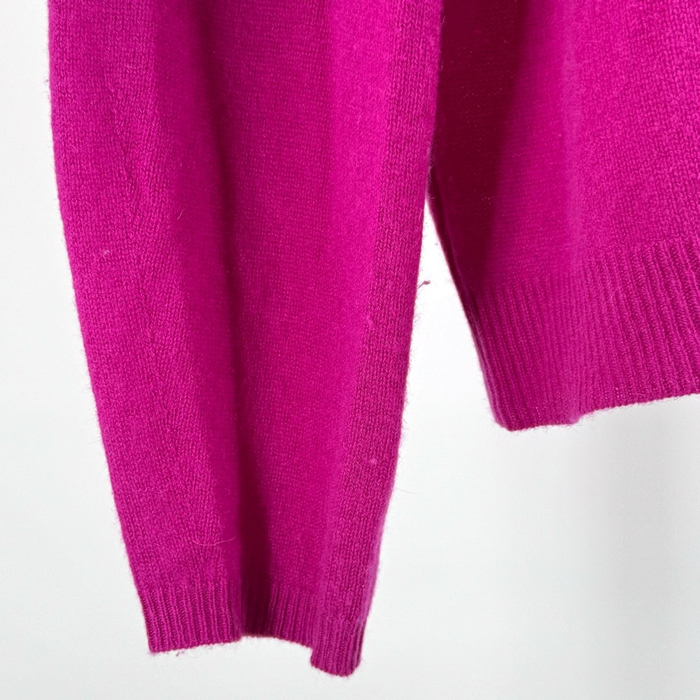 Velvet by Graham & Spencer Pink 100% Cashmere Crewneck Sweater Size L - Picture 4 of 7